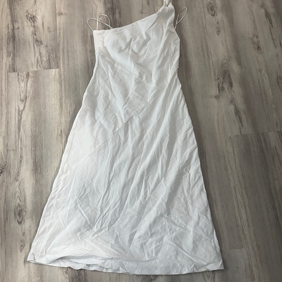 Altar'd State Dresses & Skirts - Midi White One shoulder Dress